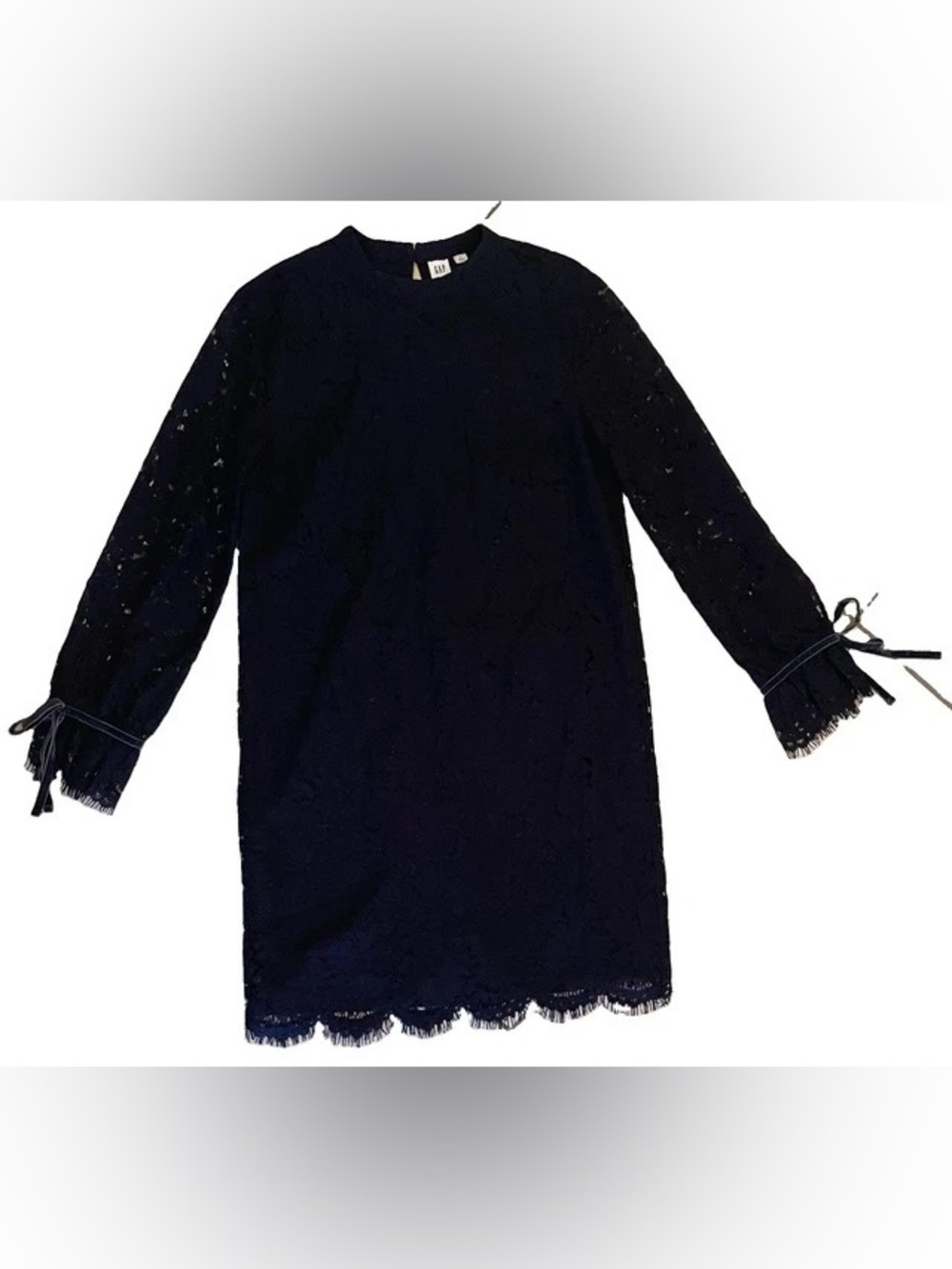 GAP Black Lace Long Sleeve Shift Dress